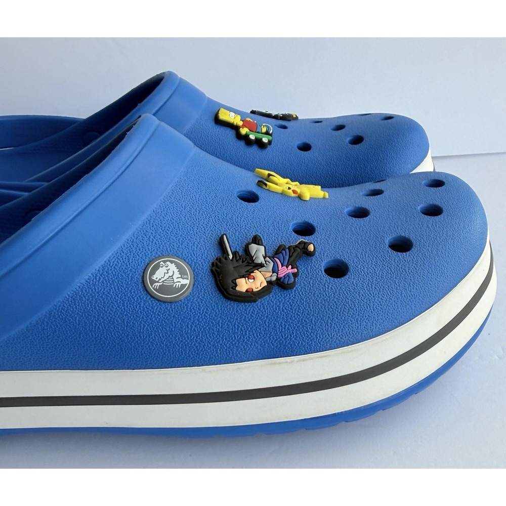 Mens Crocs 12 Crocband Blue Naruto Sasuke Uchiha Simpsons Pokemon Pirate Jibbitz - Picture 5 of 13
